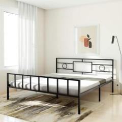 Steelwell |Lily Metal Bed with Headboard & Footboard, Heavy Mattress Platform, Noise Free Metal King Bed