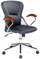 Stellar Medium Back Revolving Chair with Metal and Wooden Arms