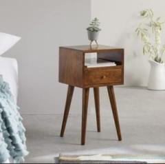 Streemcraft Wooden Modern sheesham Wood Finish Modern Bed Side Table Solid Wood Bedside Table