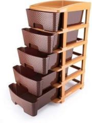 Strugale 5 Layer Foldable Modular Drawer Organizer Boxes Storage Rack Plastic Free Standing Cabinet