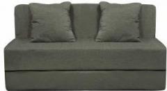 Style Crome 3 Seater Sofa Cum Bed Washable Cover With Two Cushion Grey Color 6X6 Feet Single Sofa Bed