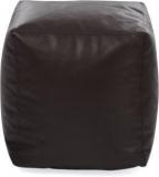 Style Homez Large Square Ottoman Stool L Size Chocolate Brown Color With Beans Bean Bag Footstool With Bean Filling