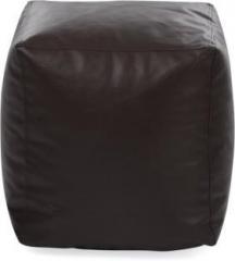 Style Homez Large Square Ottoman Stool L Size Chocolate Brown Color With Beans Bean Bag Footstool With Bean Filling