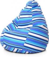 Style Homez XL Classic Cotton Canvas Stripes Printed XL Size with Beans Teardrop Bean Bag With Bean Filling