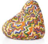 Style Homez XXL Classic Cotton Canvas Geometric Printed XXL Sizewith Beans Teardrop Bean Bag With Bean Filling