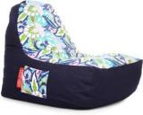 Style Homez XXL Urban Design Denim Canvas Floral Printed Lounger Bean Bag With Bean Filling