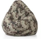 Style Homez XXXL Classic Camouflage Cotton Canvas Printed Teardrop Bean Bag With Bean Filling