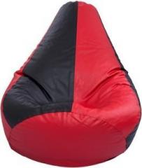 Styleco XXL Red & Black Teardrop Bean Bag With Bean Filling