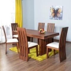 Suncrown Furniture Sheesham Wood Dining Table Set for Living Room | with 6 Chair | Teak Finish Solid Wood 6 Seater Dining Table