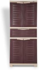 Supreme Fusion 02, MDR 1 Plastic Cabinet, Middle Chest of Drawer G.Brown Plastic Cupboard