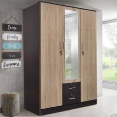 Tadesign Premo Premium Almirah with Drawers & Mirror Engineered Wood 3 Door Wardrobe