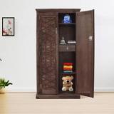 Tamannaartpalace Solid Wood Pearl Wardrobe with 6 Shelves & 1 Drawer, Hanger Road Available Solid Wood Almirah