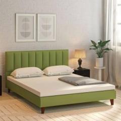 Taskwood Furniture Fabric Queen Size Bed Without Storage For Bed Room, Hotel. Engineered Wood Queen Bed