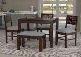 Taskwood Furniture Solid Sheesham Wood Four Seater Dining Set For Dining Room, Restaurant Solid Wood 4 Seater Dining Set