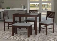 Taskwood Furniture Solid Sheesham Wood Four Seater Dining Set For Dining Room, Restaurant Solid Wood 4 Seater Dining Set