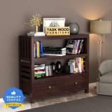 Taskwood Furniture Solid Sheesham Wood Semi Open Book Shelf For Study Room/ Library/ Office | Solid Wood Semi Open Book Shelf