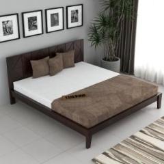 Taskwood Furniture Solid Sheesham Wood Wooden King Size Bed With CNC Design Headboard For Bedroom. Solid Wood King Bed