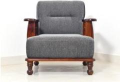 Taskwood Furniture Solid Wood Sheesham Wood 1 Seater Sofa For Living, Waiting Room/ Office Fabric 1 Seater Sofa