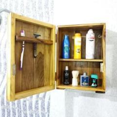 Teakwoodkart Wooden Bathroom Rack / Cabinet Solid Wood Wall Mount Cabinet