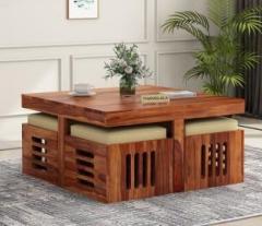 Thanglala 4 Seater Coffee Table with 4 Stool Solid Wood Coffee Table