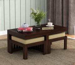 Thanglala Bradford Sheesham Center Table with 2 Stool Solid Wood Coffee Table