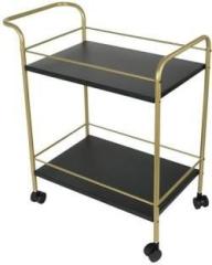 The Hut Serving Trolley, Utility Cart with Wheels for Kitchen Metal Bar Trolley