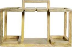 The Old Cabinet The Old Cabinet Solid Wood Glass Holder Handle Natural Perfect For Home/ Bar Engineered Wood Bar Trolley