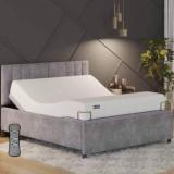 The Sleep Company Elev8 Smart Adjustable Bed Base With Italia Grey Frame King Size Metal King Bed