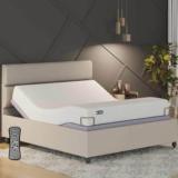 The Sleep Company Elev8 Smart Adjustable Denver Beige Bed Frame King Size Metal King Bed