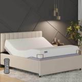 The Sleep Company Elev8 Smart Adjustable Italia Beige Bed Frame With Ortho 8 Inch Mattress Metal King Bed