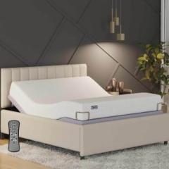 The Sleep Company Elev8 Smart Adjustable Italia Beige Bed Frame with Ortho 8 inch mattress Metal King Bed