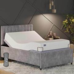 The Sleep Company Elev8 Smart Adjustable Italia Grey Bed Frame with Ortho 8 inch mattress Metal Single Bed