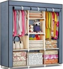 Tinnitus collapsible wardrobe 6+2 shelve collapsible wardrobe 88130 A 12 Micro Fiber Collapsible Wardrobe