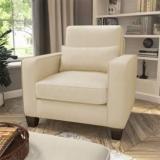 Torque Moscow 1 Seater Fabric Sofa For Living Room Beige Fabric 1 Seater Sofa