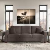 Torque Moscow 3 Seater Fabric Sofa For Living Room Brown Fabric 3 Seater Sofa