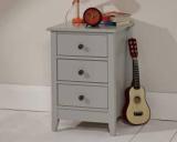 True Furniture 3 Drawer Side Table, Night Stand Table Solid Wood Side Table