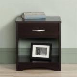 True Furniture Alberto Bed Side Table for Bedroom with Drawer Side Table Engineered Wood Side Table