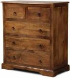 True Furniture Antique Sheesham Wood Standing Chest of 5 Drawers for Living Room Solid Wood Free Standing Chest of Drawers