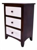 True Furniture Rosewood 3 Drawer Bed Side, Night Stand Solid Wood Side Table