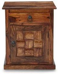 True Furniture Sheesham Wood Bedside End Table with Storage for Living Room Solid Wood Bedside Table