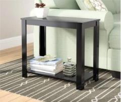 True Furniture Sheesham Wood Bedside Table for Bedroom | Black Finish Solid Wood Bedside Table