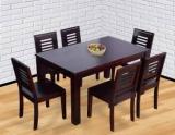 True Furniture Sheesham Wood Dining Table for Living Room Set of 6 Chairs | Mahogany Finish Solid Wood 6 Seater Dining Set