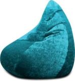 Txor XXXL HAUT Collection, Premium Velvet Fabric Teal Color, Classic Teardrop Bean Bag With Bean Filling