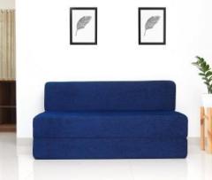 Uberlyfe 3 Seater Sofa cum Bed Perfect for Guests Chennile Fabric Washable cover Dotted Blue| 5' X 6' Feet. Double Sofa Bed