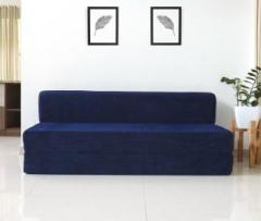 Uberlyfe 3 Seater Sofa Cum Bed Perfect for Guests Chennile Fabric Washable Cover Dotted Blue| 6' X 6' Feet. Double Sofa Bed