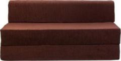 Uberlyfe 3 Seater Sofa Cum Bed Perfect for Guests Poly Cotton Fabric Washable Cover Chocolate Brown| 6' X 6' Feet. Double Sofa Bed