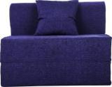 Uberlyfe Navy Blue Moshi Fabric Washable Cover 1 Seater Sofa Cum Bed With One Cushion Single Sofa Bed