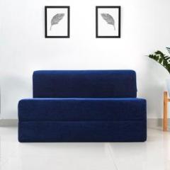 Uberlyfe Sofa Cum Bed Perfect for Guests Chennile Fabric Washable Cover Dotted Blue| 4' X 6' Feet Double Sofa Bed