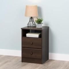 Unitek Furniture Sheesham 2 Drawer & 1 Shelf, Night Stand Table Engineered Wood Bedside Table