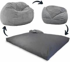 Urban Yogi Jumbo Convertible Bean Bag with Washable Cover 5 Year Warranty Never Goes Flat Bean Bag Bed With Foam Filling